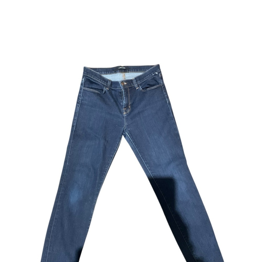 J Brand Blue Skinny Jeans with Two-Tone Design